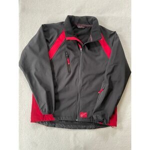 Red Wing Mens Extra Large Softshell Jacket Black Red Fleece Lined Workwear XL
